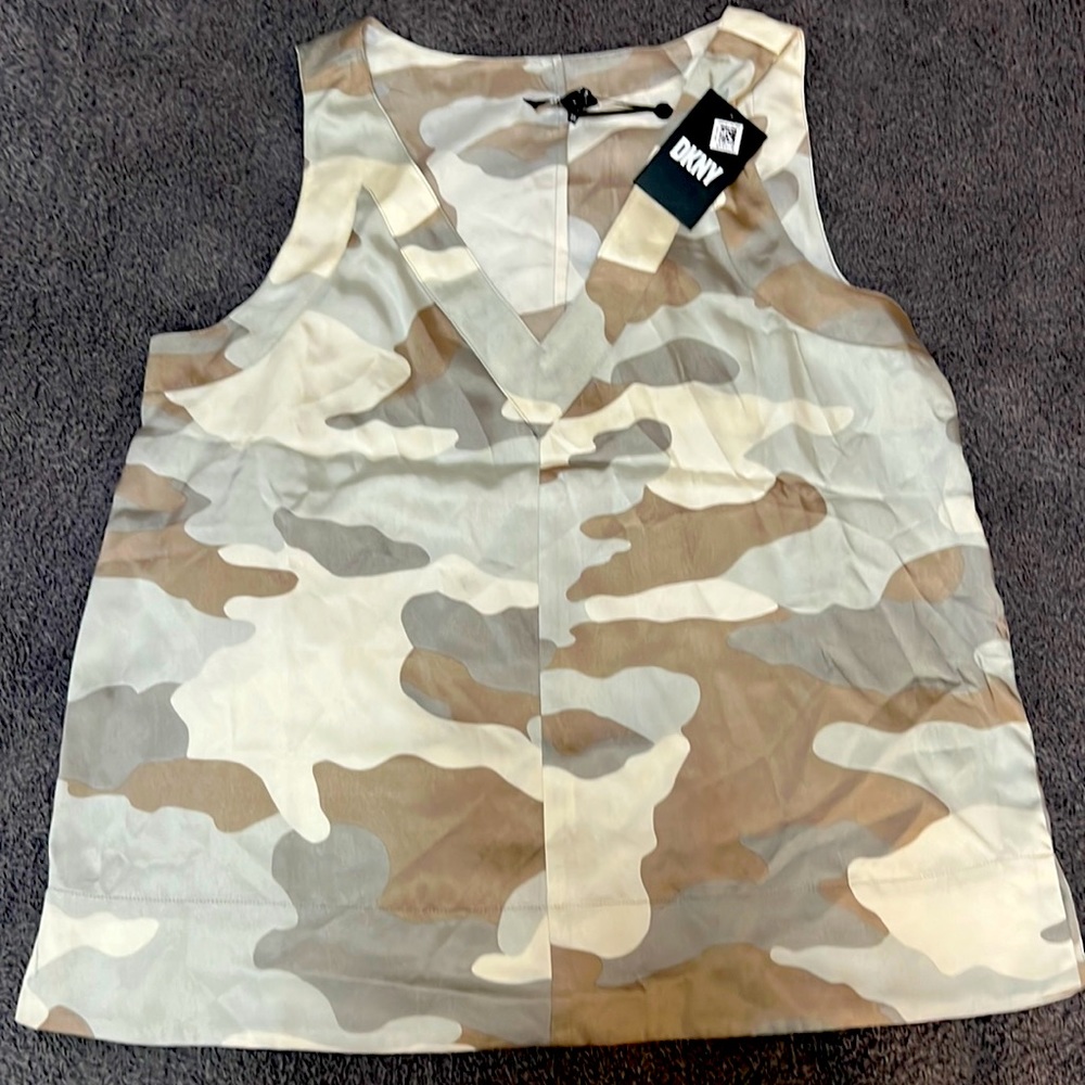 DKNY silk military style top